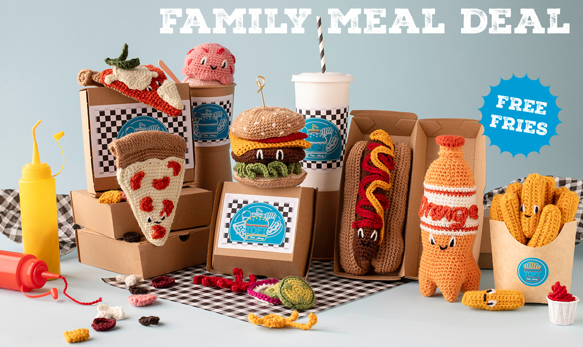 Family Meal Deal free fries toft take away food crochet patterns